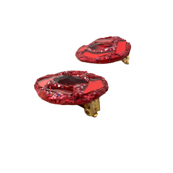 RED CRYSTAL CLIP ON EARRINGS, 2023