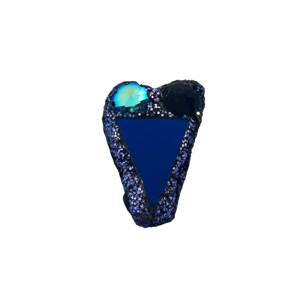 BLUE HEART BROOCH WITH CRYSTAL, 2023