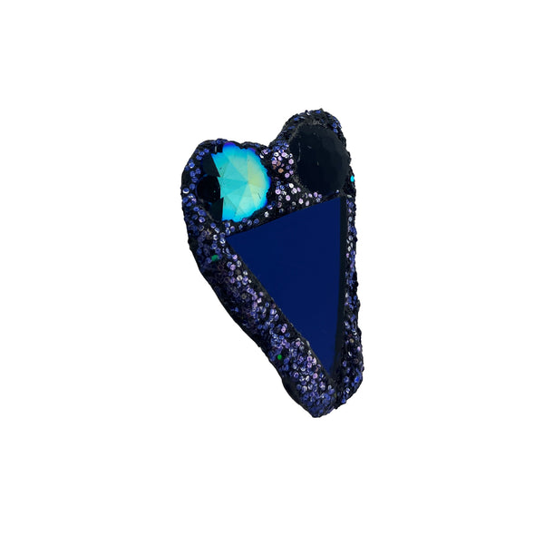 BLUE HEART BROOCH WITH CRYSTAL, 2023