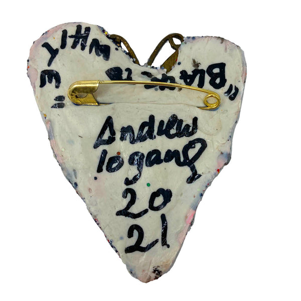 ANDREW LOGAN HEART BROOCH