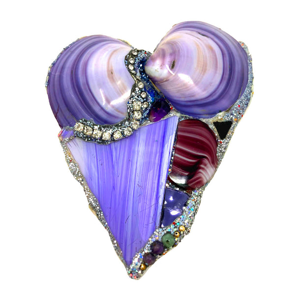 ANDREW LOGAN HEART BROOCH