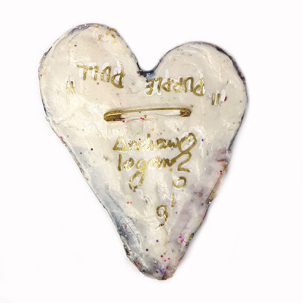 ANDREW LOGAN HEART BROOCH