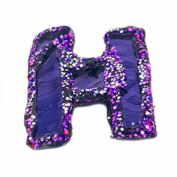 LETTER H - PURPLE BROOCH