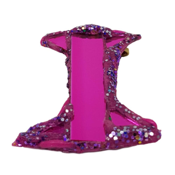 LETTER I -  PURPLE BROOCH