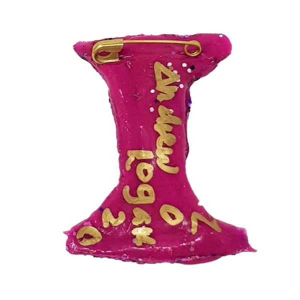 LETTER I -  PURPLE BROOCH