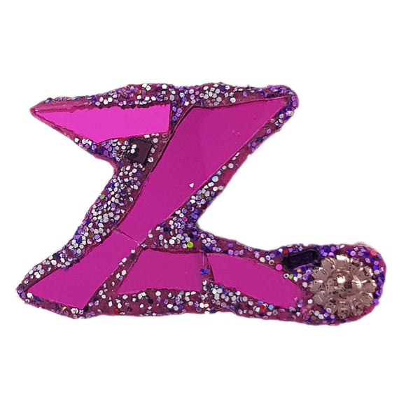 LETTER Z -  PURPLE BROOCH