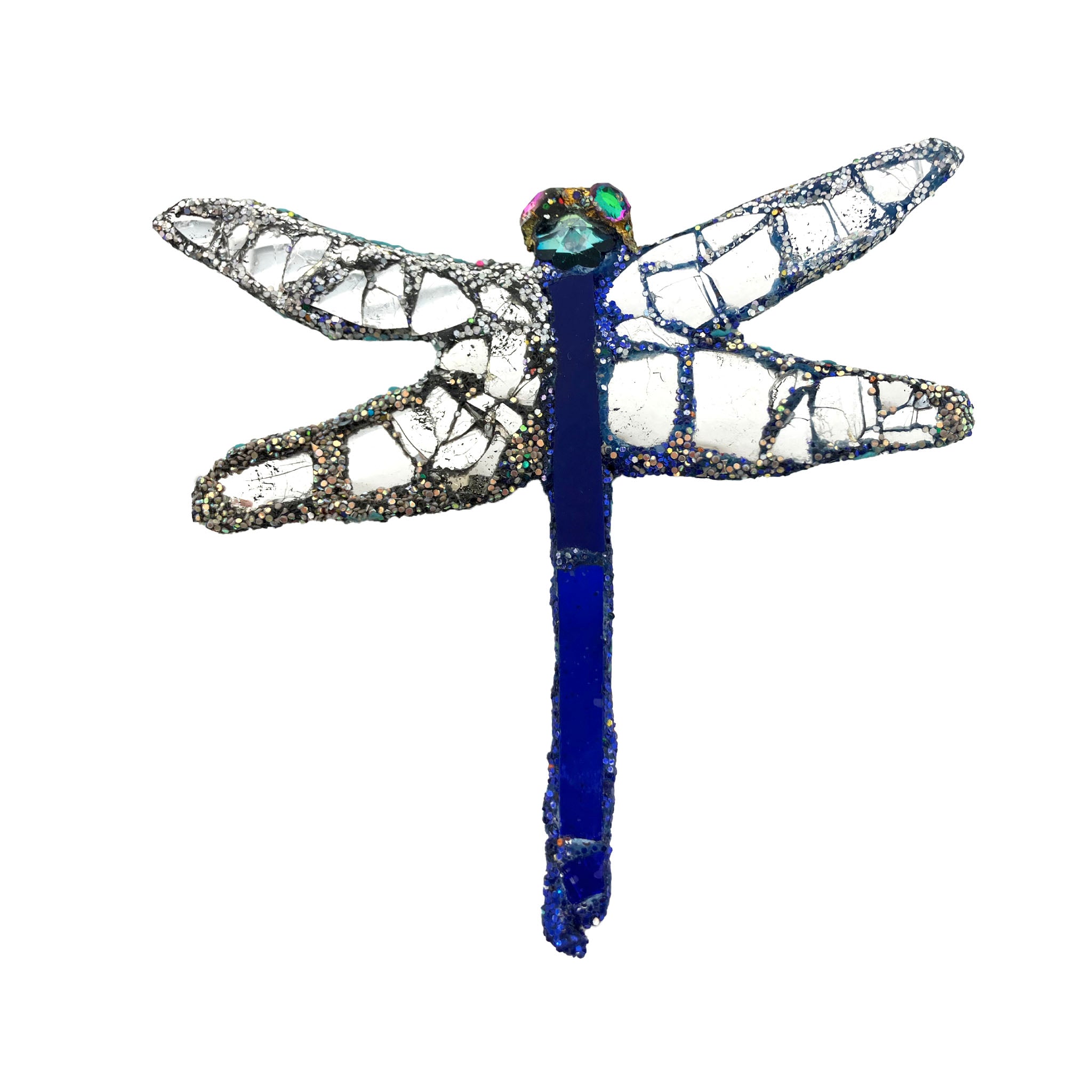 BLUE & SILVER DRAGONFLY BROOCH, SPRING TIME, 2023