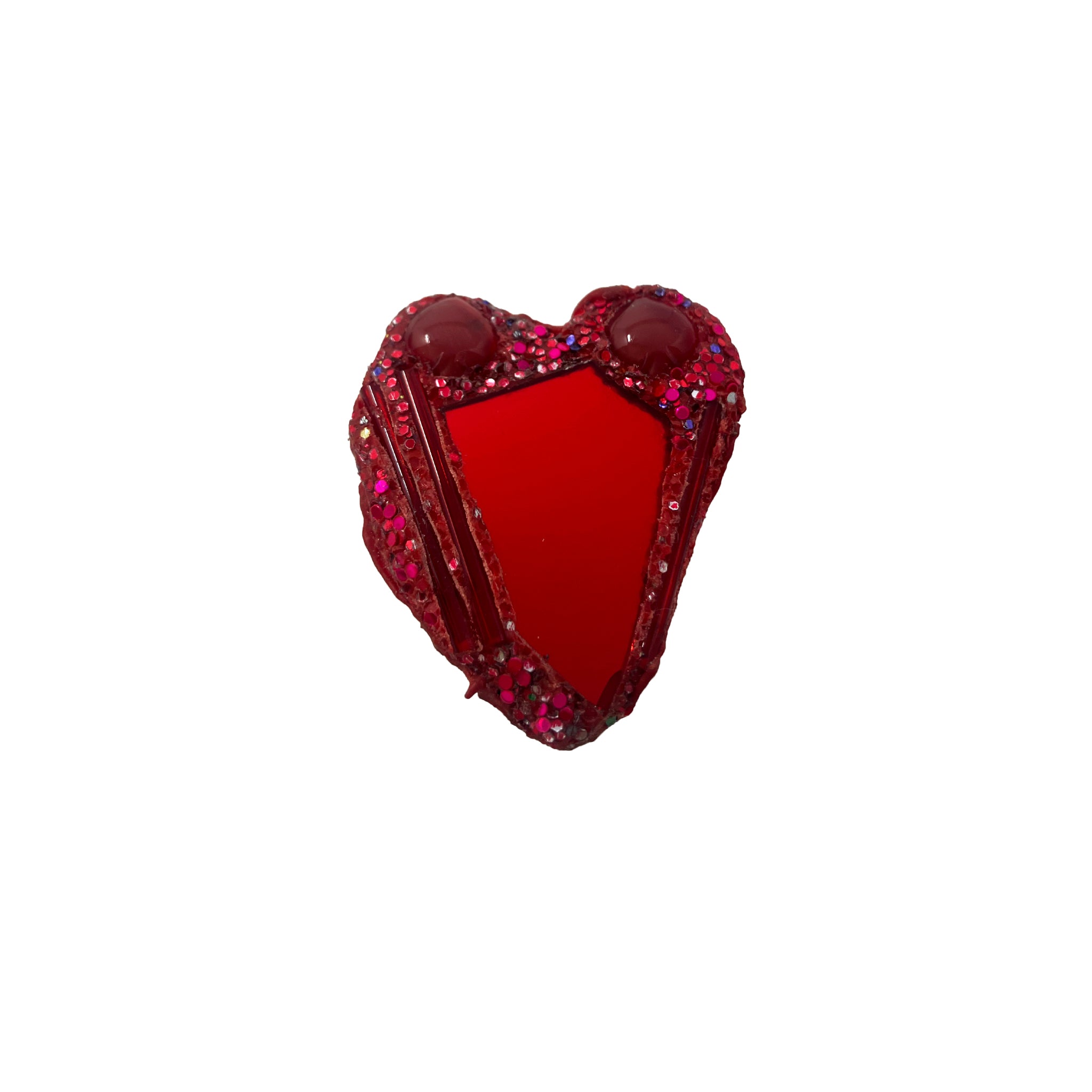 TINY RED HEART WITH BEADS, 2024