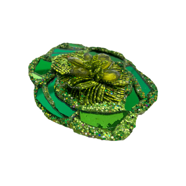 "GREEN ROSE" FLOWER BROOCH, 2024