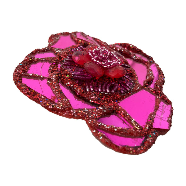 "LOVE" PINK ROSE BROOCH, 2024