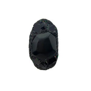 LONG OVAL BLACK RING, 2023