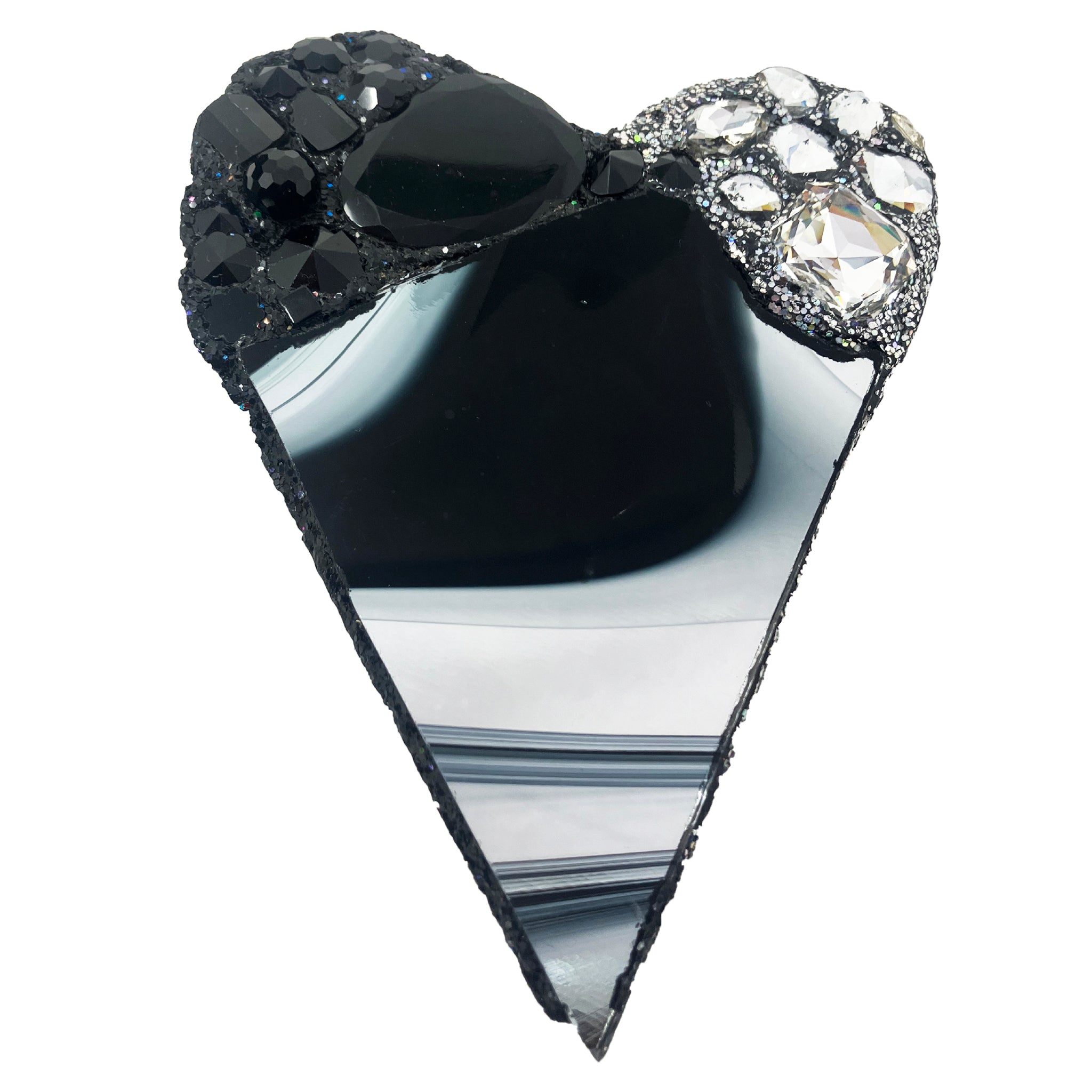 "CHANGE" - BLACK HEART WITH CRYSTALS, 2024