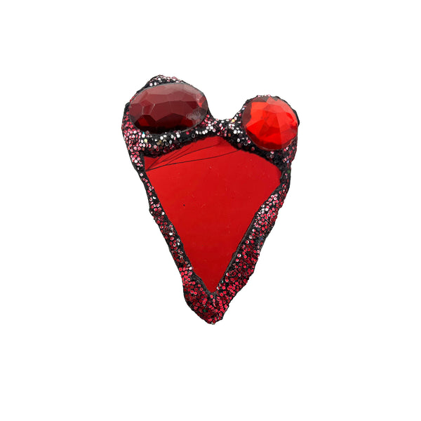 RED HEART WITH CRYSTALS BROOCH, 2024