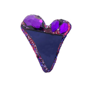 PINK & PURPLE CRYSTAL HEART BROOCH, 2024