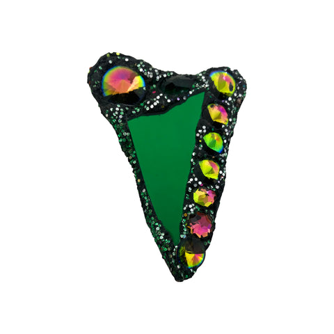 GREEN HEART BROOCH WITH CRYSTALS, 2024