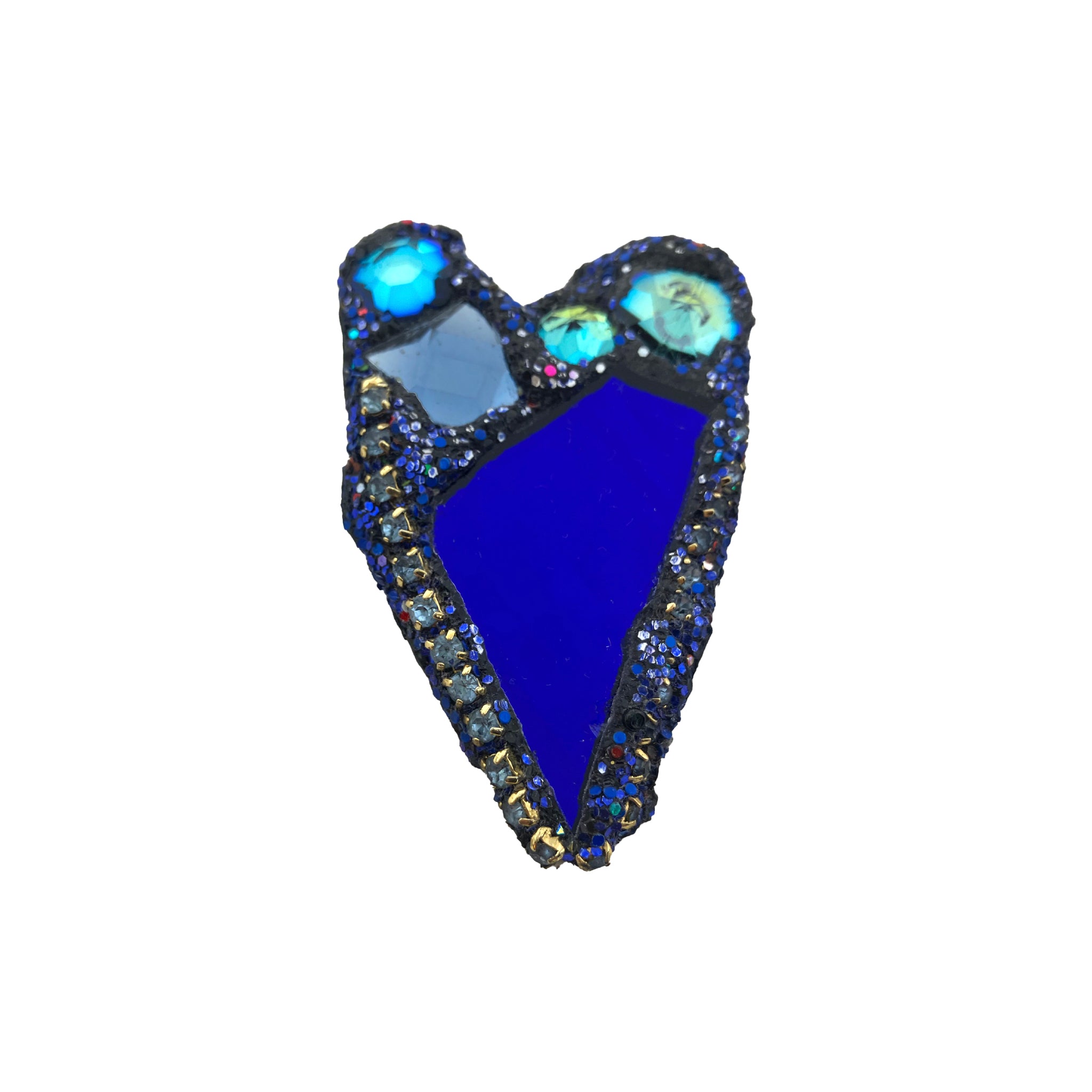 BLUE CRYSTAL HEART BROOCH, 2024