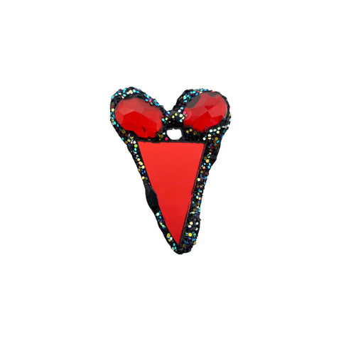 RED HEART WITH CRYSTALS, 2024