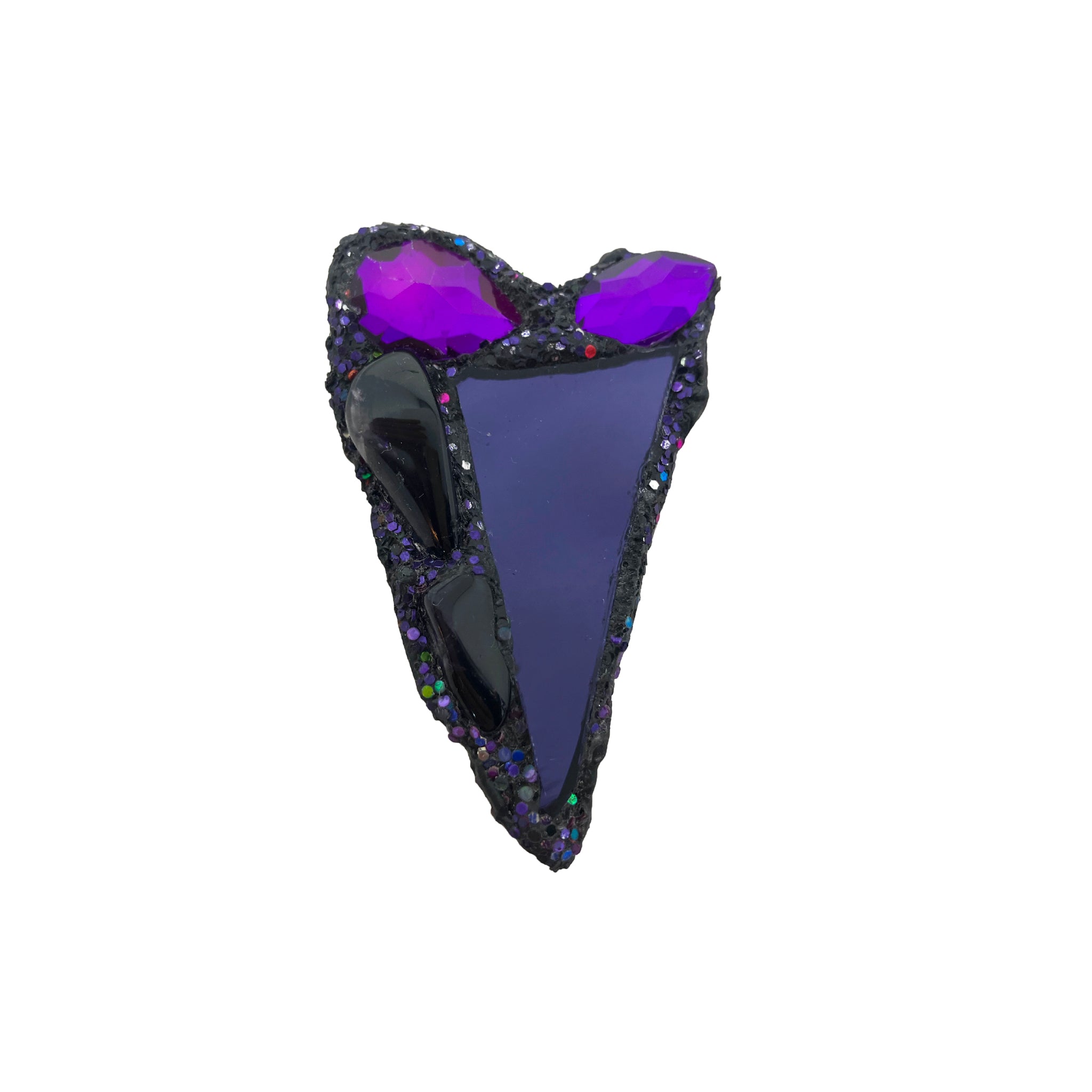 PURPLE STONE HEART BROOCH, 2024