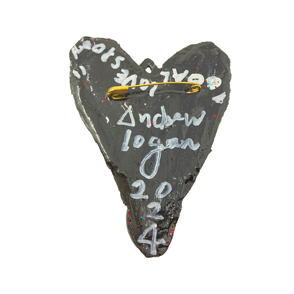 "COAL LOVE SPOON" - BLACK HEART BROOCH, 2024