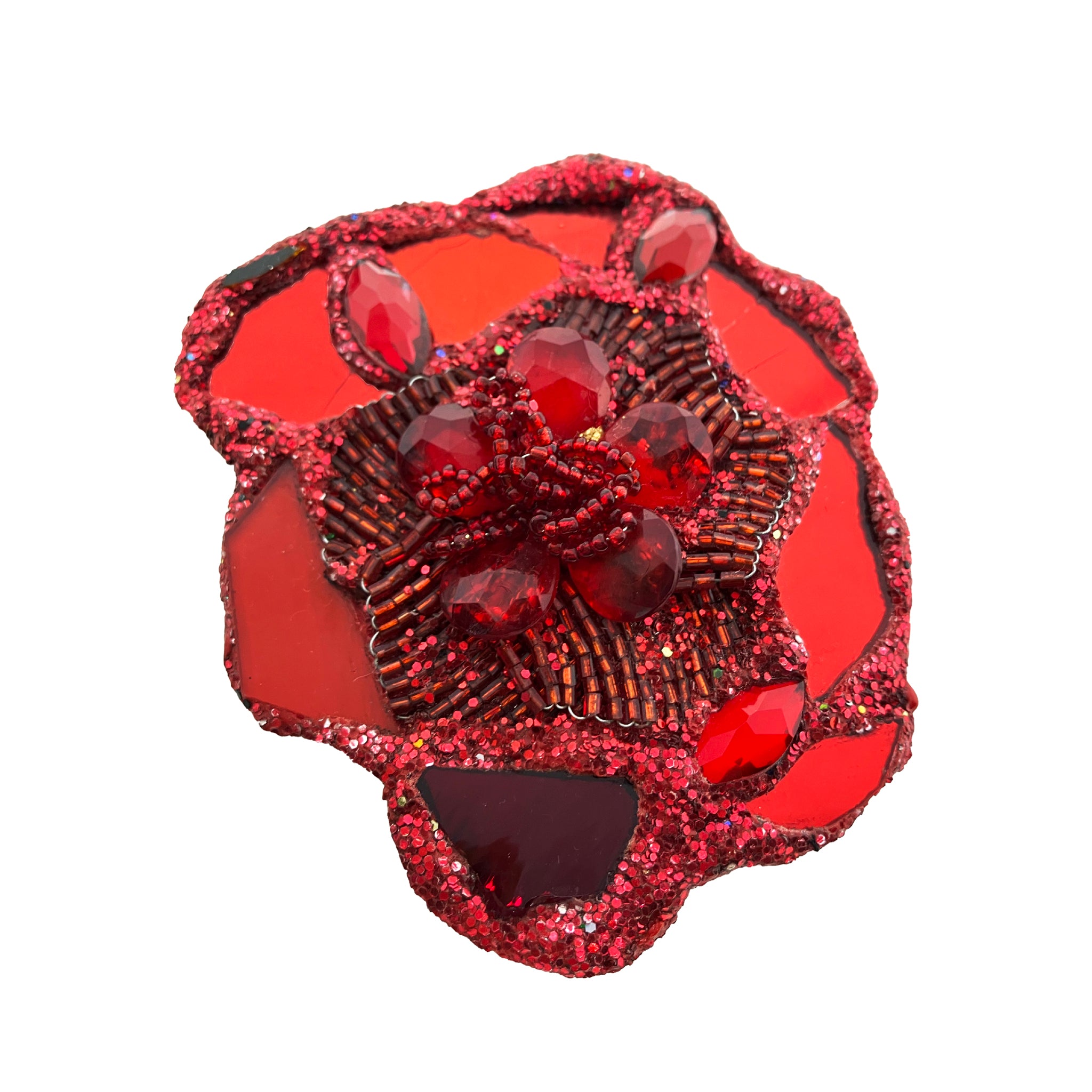 "MY LOVE" - RED ROSE FLOWER BROOCH, 2024