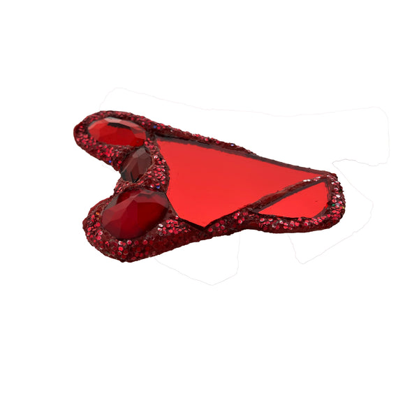 RED HEART BROOCH WITH HALF MOON, 2024