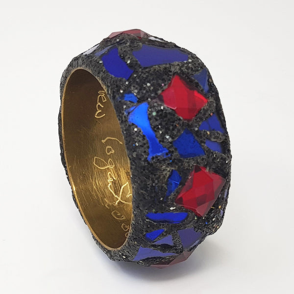 BLUE AND RED STAR BANGLE, 2000
