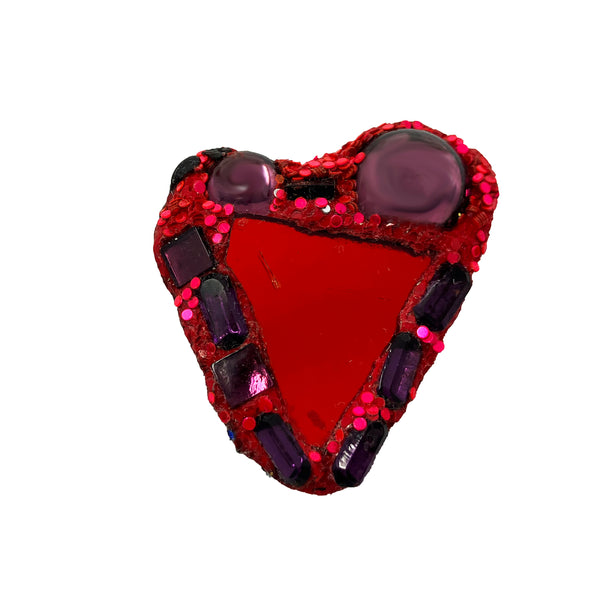 TINY RED HEART WITH PURPLE BEADS, 2022