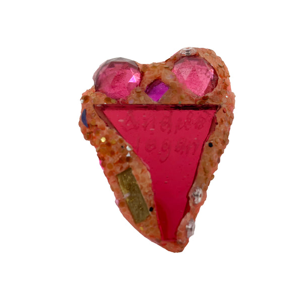 CORAL PINK SIGNED HEART, 2022