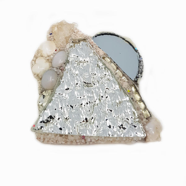 SILVER MOON AND MOUNTAIN BROOCH - WINTER