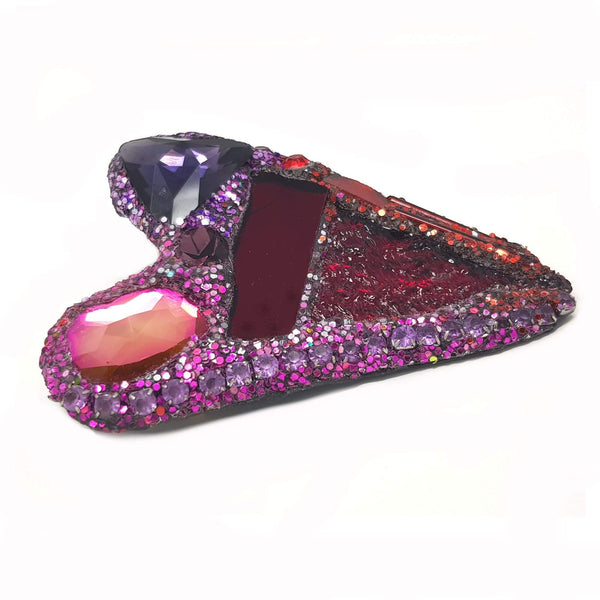 RED, PINK AND PURPLE HEART BROOCH