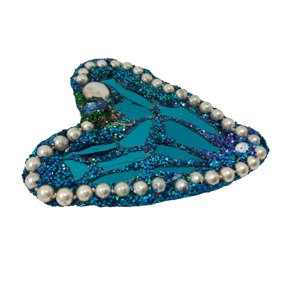 GREECE VI - Turquoise Heart with Swimmer & Pearls Brooch, 2022