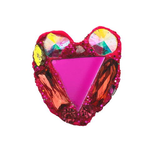 PINK HEART WITH CRYSTALS, 2022