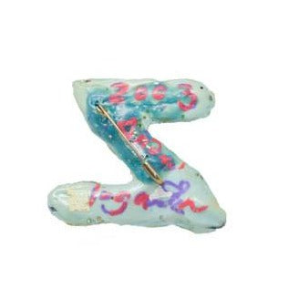 LETTER Z - TURQUOISE BROOCH